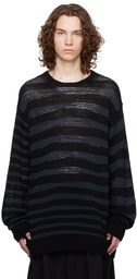 Yohji Yamamoto Navy Striped Sweater