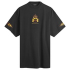 Balenciaga Men's Flame Short Sleeve T Shirt in Washed Out Black
