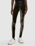 TOM FORD - Stretch Velvet Logo Leggings