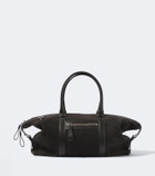 Tom Ford Buckley leather-trimmed suede duffel bag