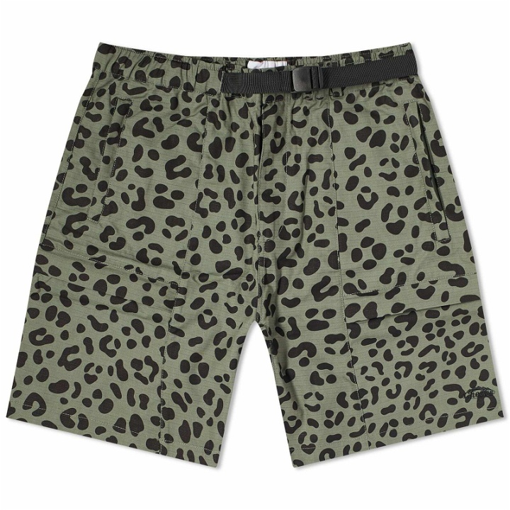 Photo: Checks Downtown Men's Ripstop Climbing Shorts in Leopard Print