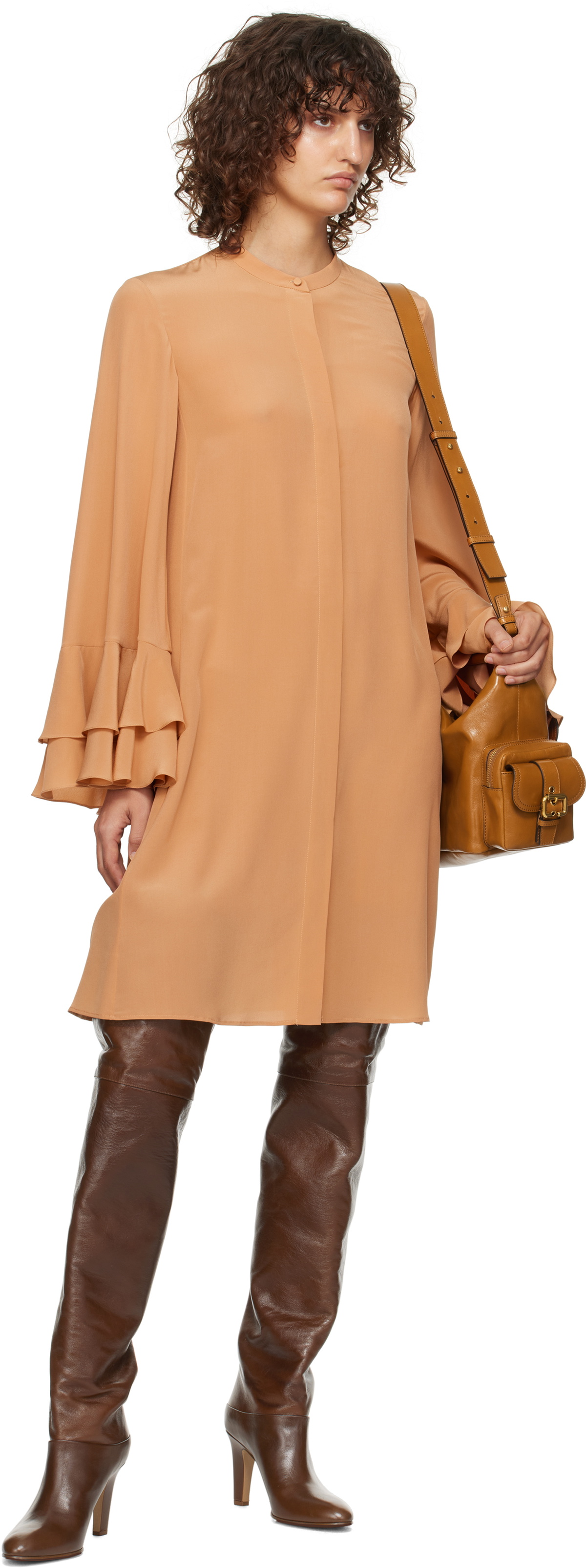 Chloé Pink Tiered Sleeve Minidress