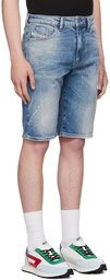 Diesel Blue Cotton Slim Shorts