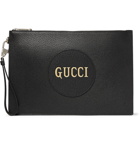 GUCCI - Logo-Print Full-Grain Leather Pouch - Black