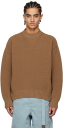 sacai Brown Vented Sweater