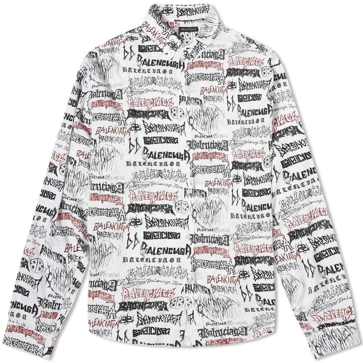 Balenciaga Men's Metal Repeat Logo Shirt in White