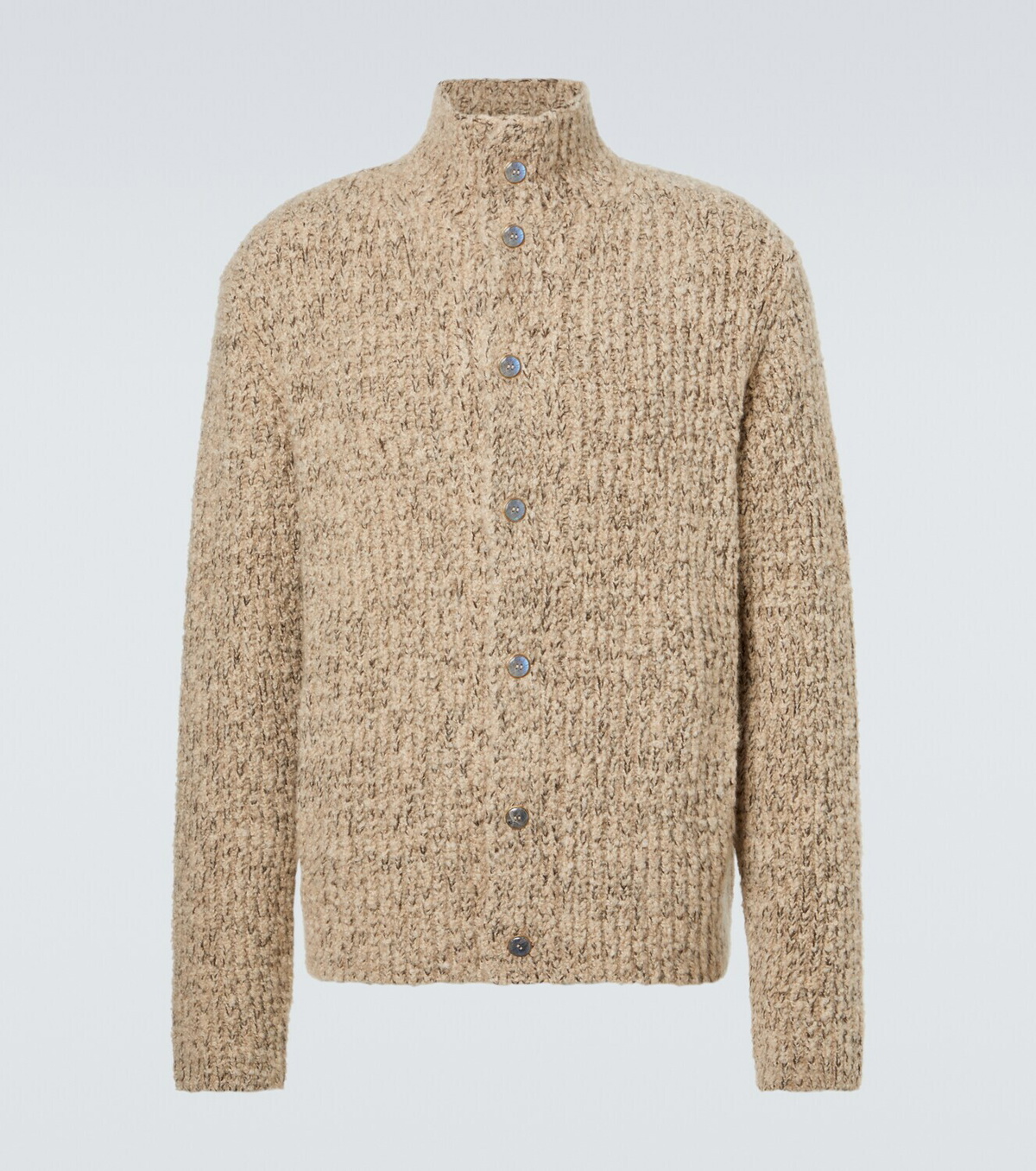 God's True Cashmere Cashmere bouclé cardigan with labradorite