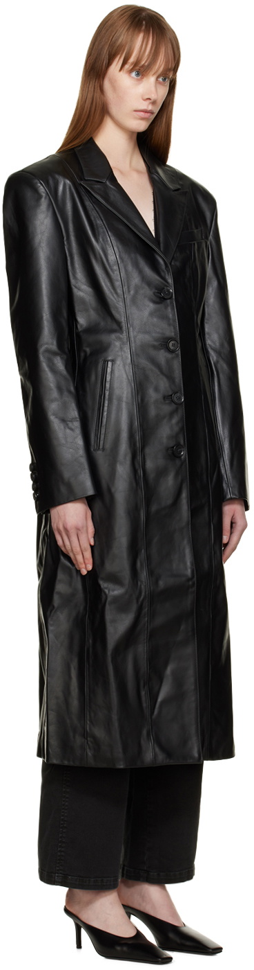 HALFBOY Black Matrix Leather Coat