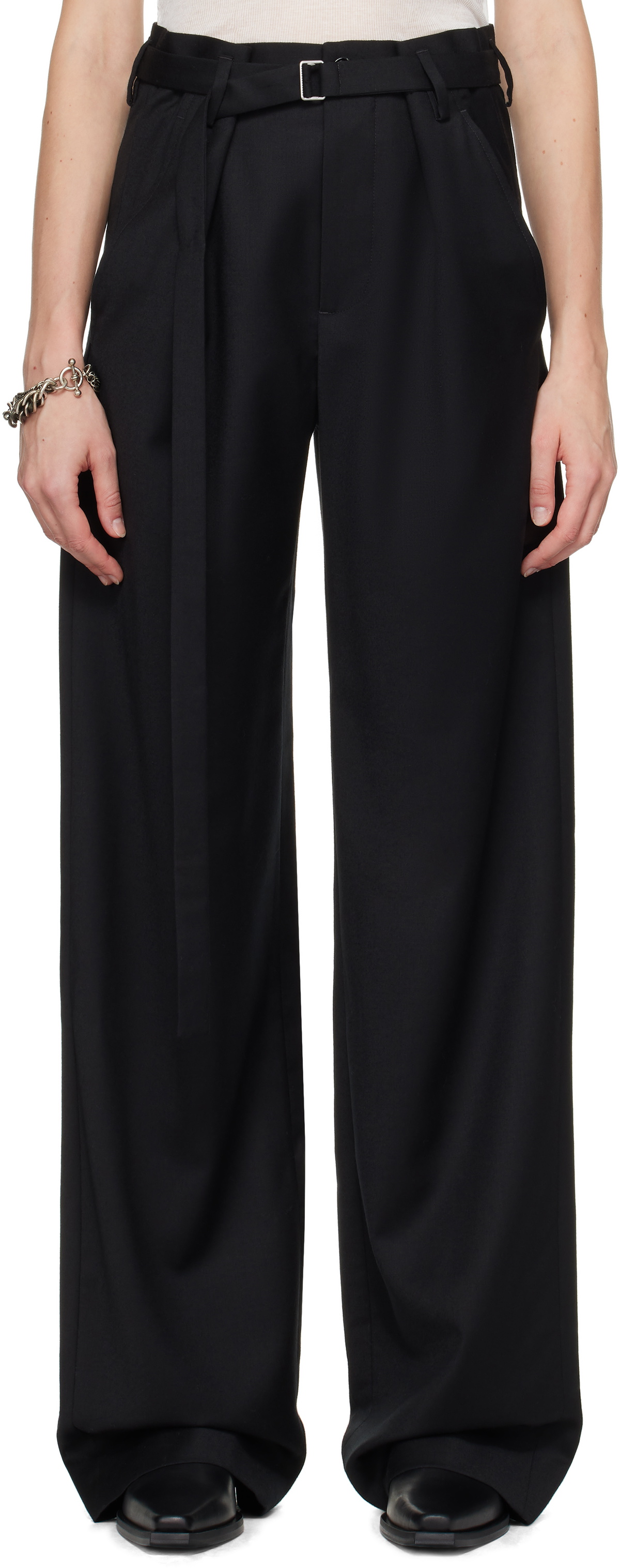 Ann Demeulemeester Black Linna High-Comfort Trousers Ann