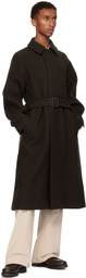 YLÈVE Brown Wool Melton Coat