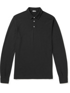 Incotex - Slim-Fit Ice Cotton-Jersey Polo Shirt - Black