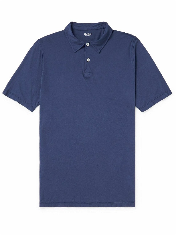 Photo: Hartford - Slim-Fit Cotton-Jersey Polo Shirt - Blue