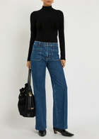 Alice + Olivia Lanie Pointelle Knit top Black