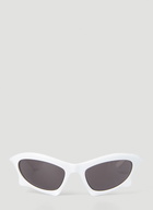 Bat Rectangle Sunglasses in White