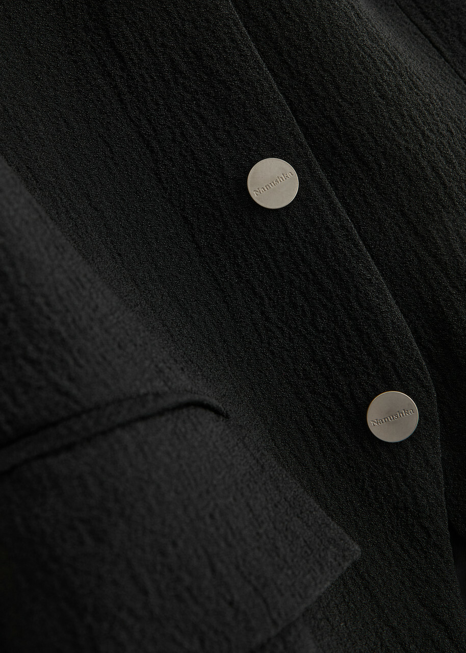 Nanushka Kiyo Seersucker Jacket Black