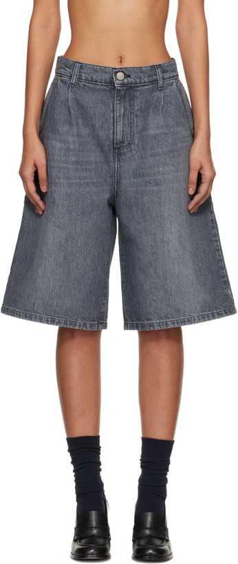 Photo: mfpen Gray Rivet Denim Shorts