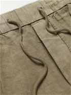 James Perse - Straight-Leg Garment-Dyed Linen Drawstring Trousers - Green