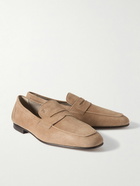 Tod's - Amalfi Suede Penny Loafers - Neutrals