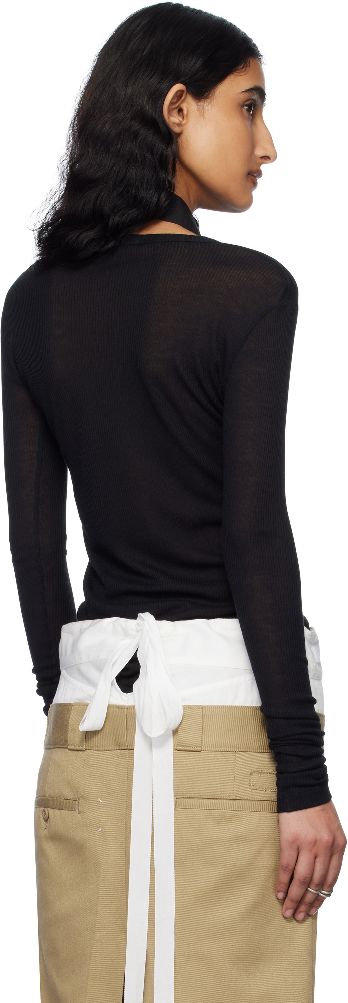 Ann Demeulemeester Black Fiene Long Sleeve T-shirt