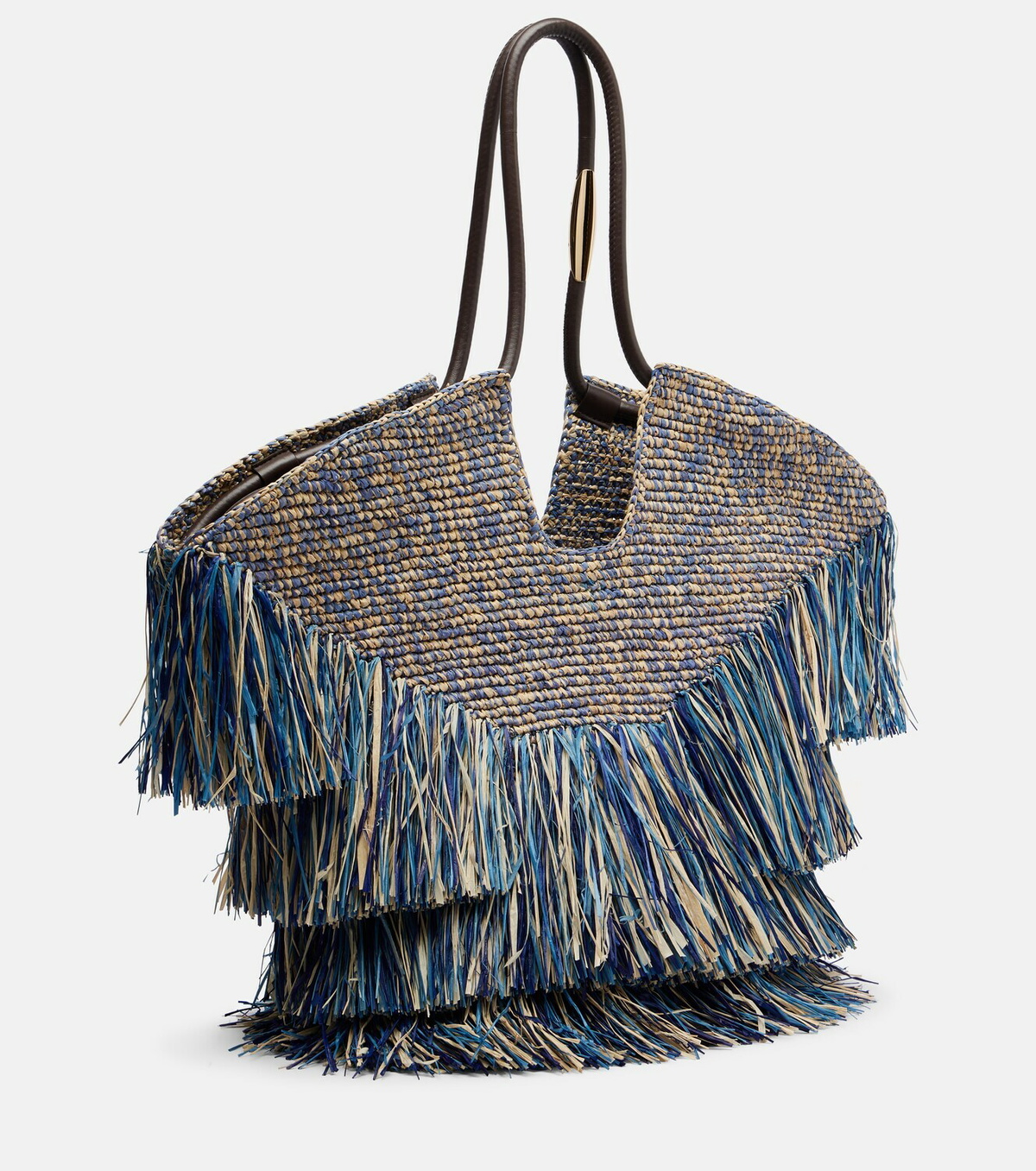 Zimmermann Goldentime Medium fringed raffia tote bag