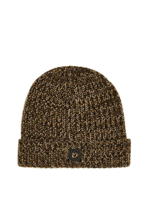 Photo: Ferragamo Mens Mouliné Beanie in Brown