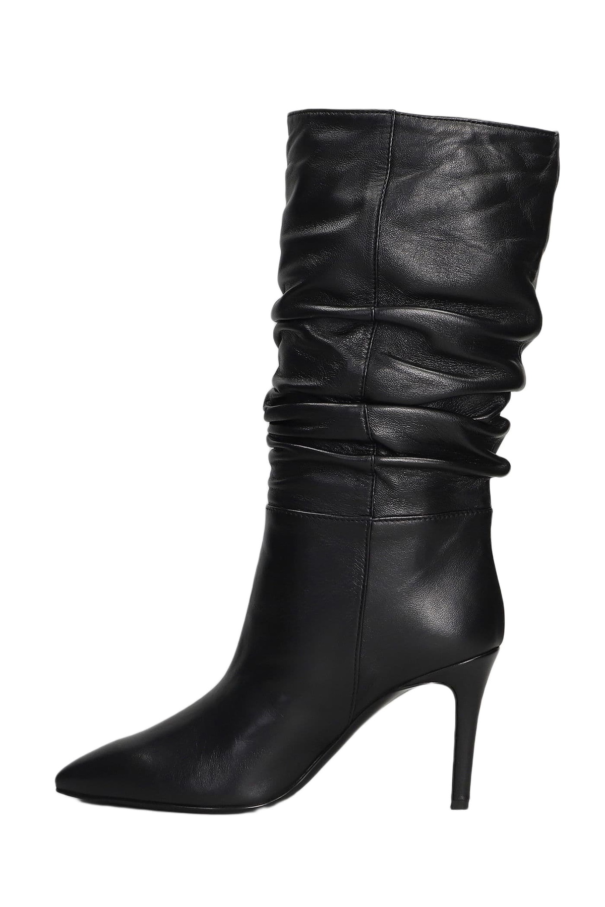 Via Roma 15 High Heels Boots In Black Leather