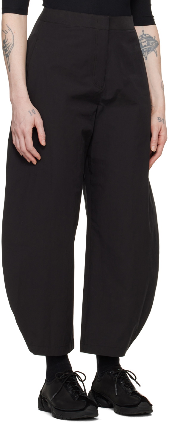 AMOMENTO Black Curved Leg Trousers AMOMENTO