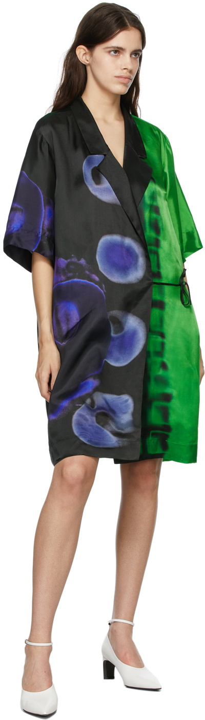 Dries Van Noten Green Len Lye Edition Wraparound Dress Dries Van Noten