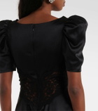 Rodarte Lace-trimmed silk charmeuse minidress