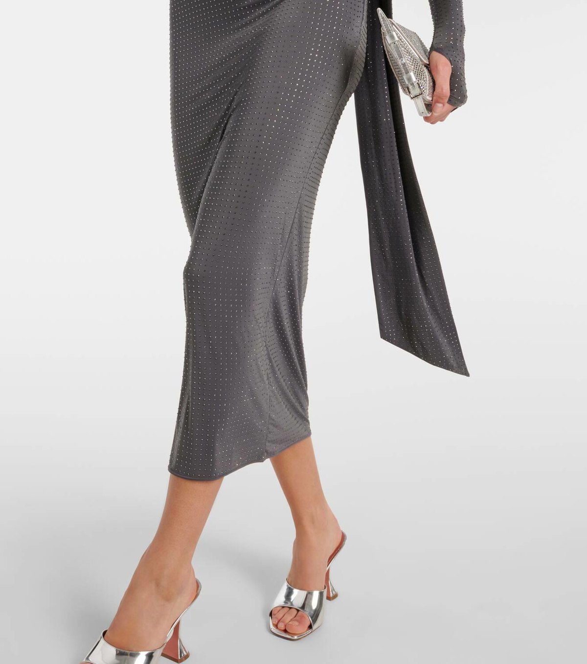 Alex Perry Embellished jersey midi skirt