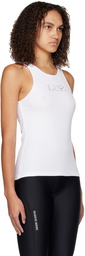 Ludovic de Saint Sernin White Crystal-Cut Tank Top