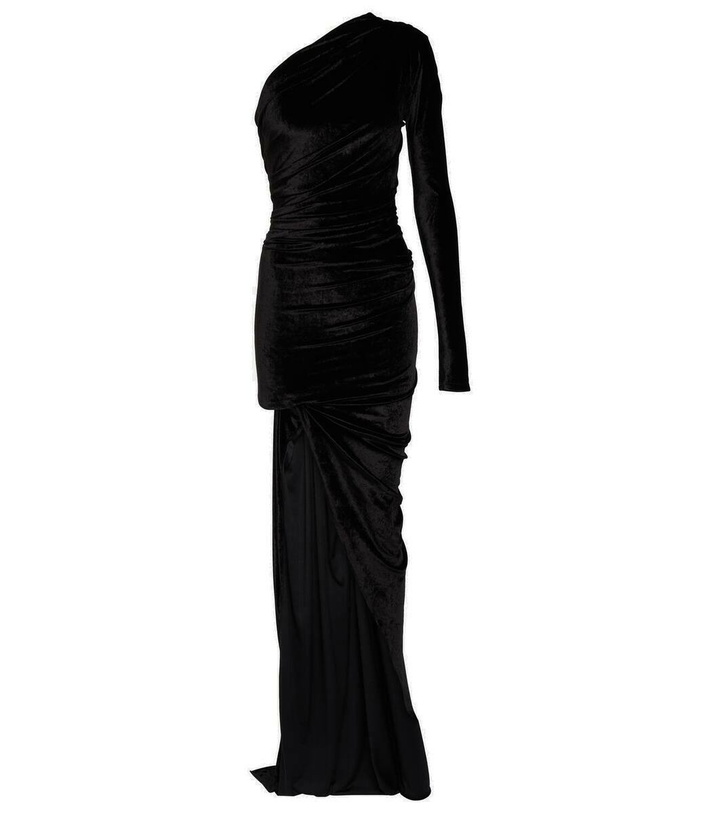 Photo: Balenciaga Asymmetric one-shoulder velvet gown