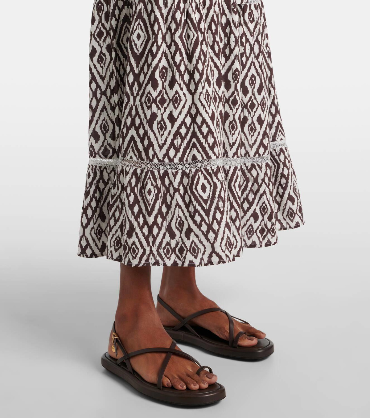 Melissa Odabash Eclipse gathered printed midi dress