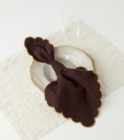 Once Milano Set of 4 scalloped linen napkins