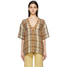 Victoria Beckham Multicolor Oversized Linen T-Shirt