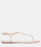 Rene Caovilla Diana embellished satin thong sandals
