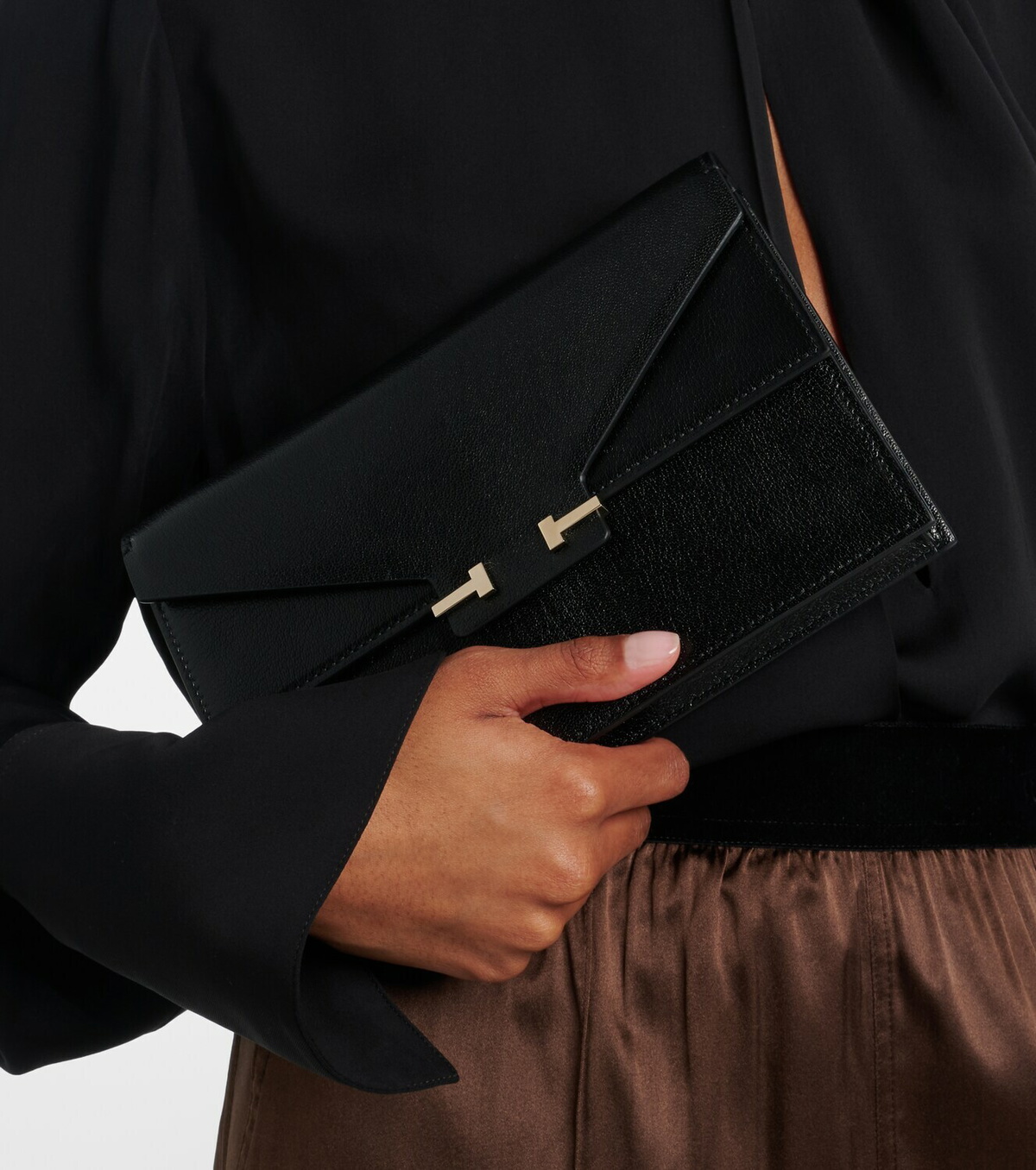 Tom Ford T Mini leather crossbody bag