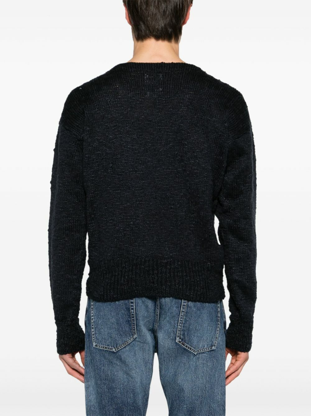 Visvim Blue Intarsia-Knit Silk Sweater Visvim