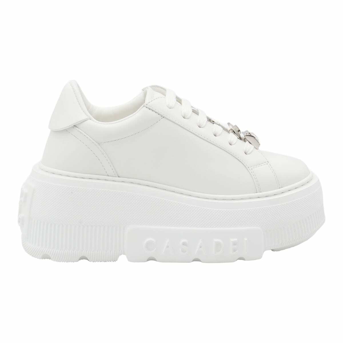 Casadei White Leather Sneakers