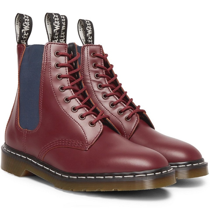 Photo: Neighborhood - Dr. Martens Filth and Fury Printed Leather Boots - Men - Burgundy