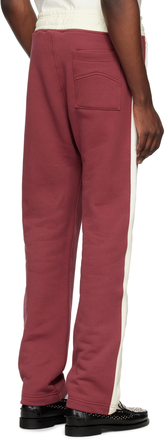 Rhude Off-White & Burgundy 'Rhude Chamonix' Sweatpants