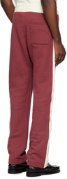 Rhude Off-White & Burgundy 'Rhude Chamonix' Sweatpants