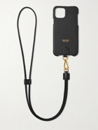 TOM FORD - Logo-Print Leather iPhone 11 Pro Case with Lanyard - Black