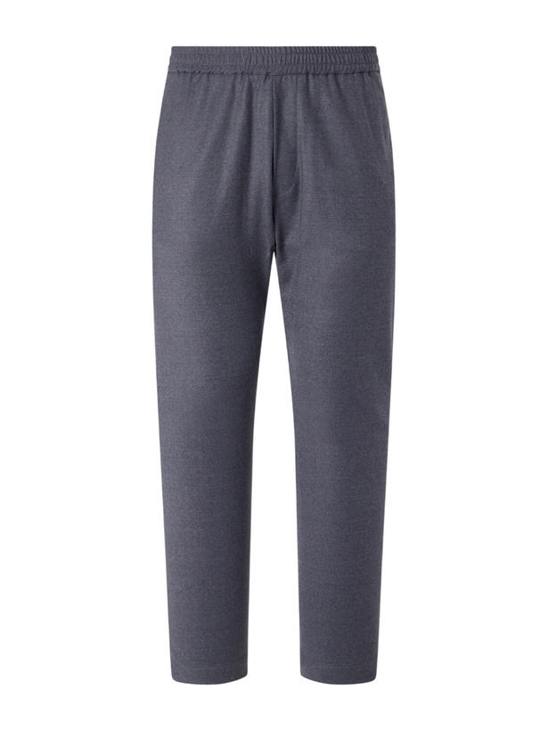 Photo: Barena - Bativoga Straight-Leg Wool-Blend Drawstring Trousers - Gray