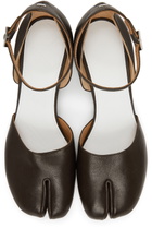 Maison Margiela SSENSE Exclusive Brown Ankle Strap Tabi Heels