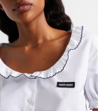 Miu Miu Scalloped cotton poplin crop top