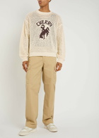 Cherry Los Angeles Western Open-knit Cotton Jumper Cream