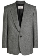 Saint Laurent Checked Wool Blazer Black