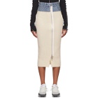 Sacai Off-White Denim and Wool Zip Skirt