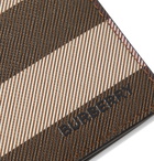 BURBERRY - Logo-Appliquéd Checked E-Canvas and Leather Billfold Wallet - Brown